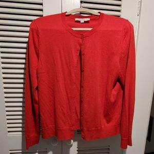 Loft red cardigan sweater size L